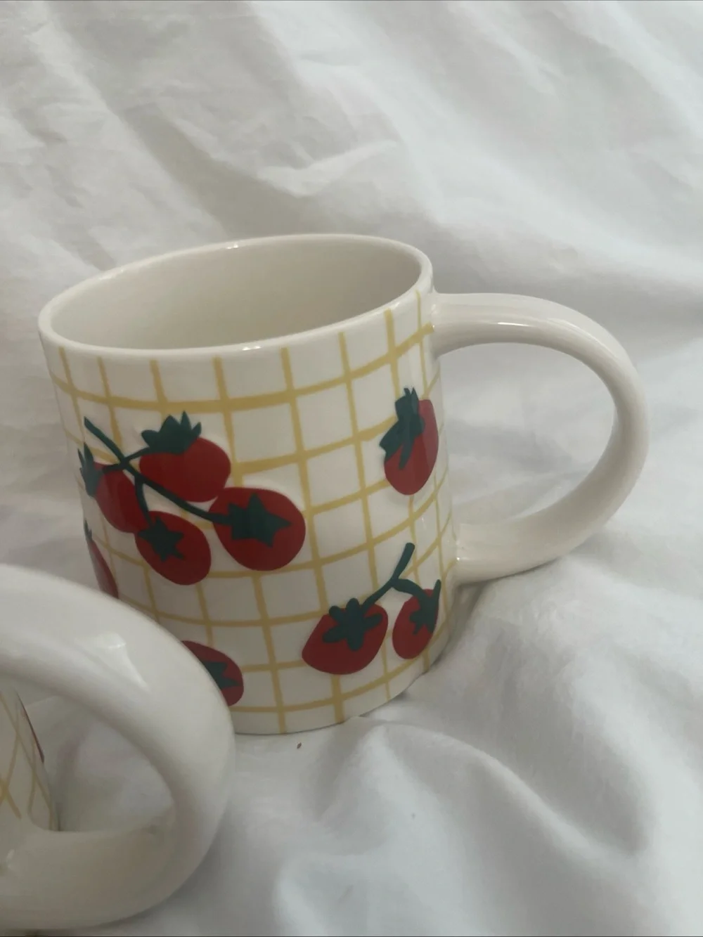 Target Ceramic Tomato Grid Mug Set - Red, Green, Yellow, White